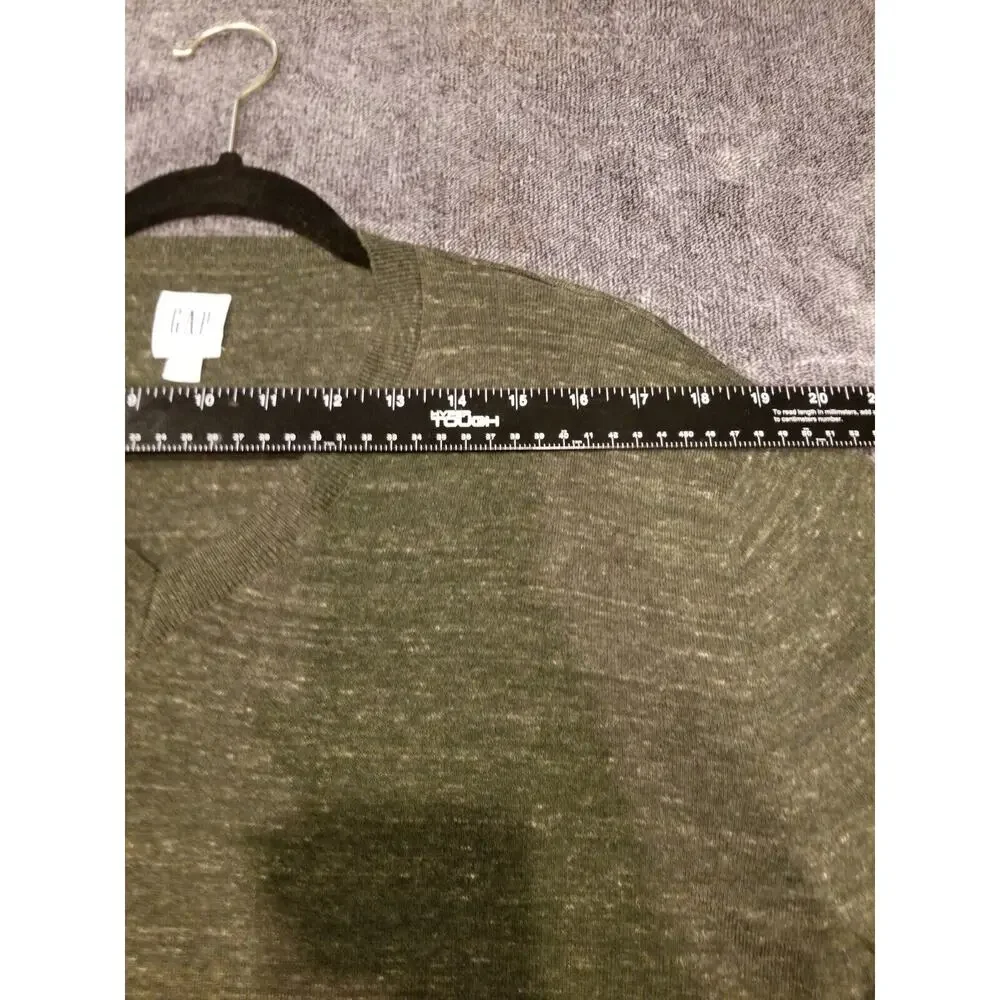 Gap Mens Sz Large Heathered Green Lightweight Pullover V Neck Sweater‎